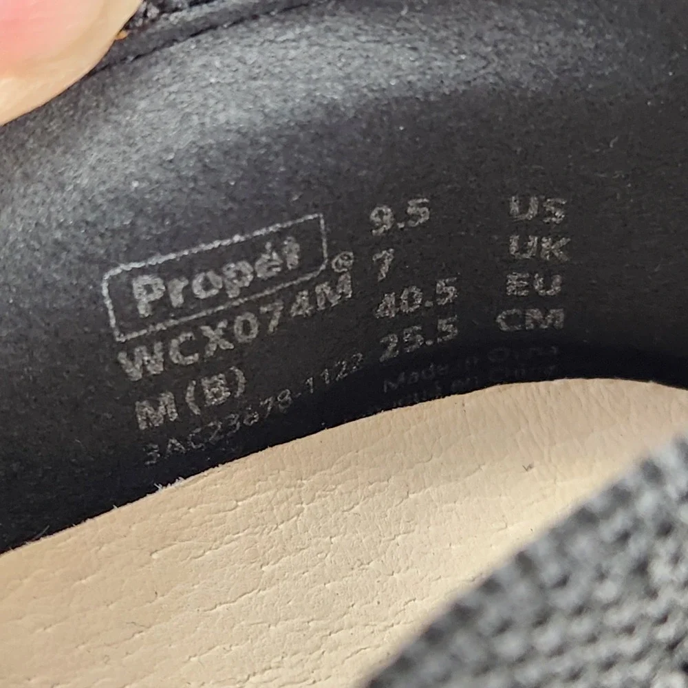 Propet Womens Black Knit Slip On Wedge Ballet Flats Sz 9.5M WCX074M Casual Shoes
